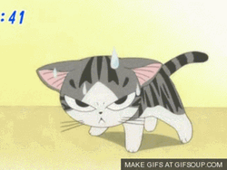 Cute Anime Cat Chi Yamada Angry