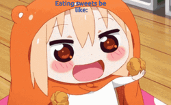 Cute Anime Eating Umaru Doma Himouto GIF