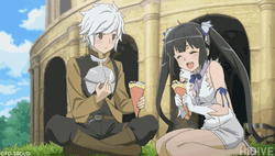 Cute Anime Girl Eating Ice Cream