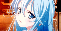 Cute Anime Girl With Blue Hair