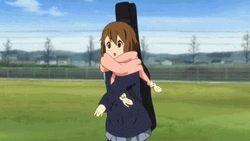 Cute Anime Running Yui Hirasawa GIF
