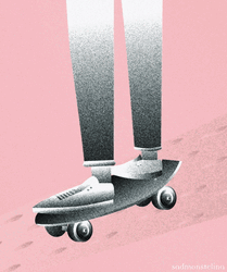 Cute Art Skateboard Ride GIF