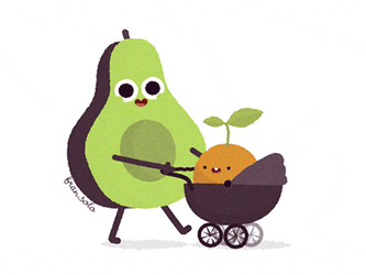 Cute Avocado Slow Walk GIF