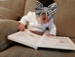 Cute Baby Exhausted Reading Book