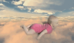 Cute Baby Flying Digital Illusion GIF