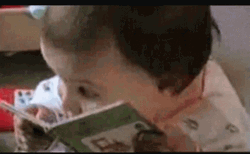 Cute Baby Learning To Read GIF