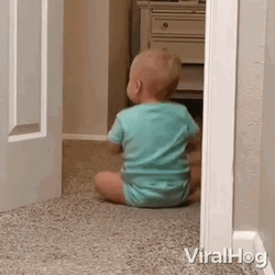 Cute Baby Slamming Door Slowly