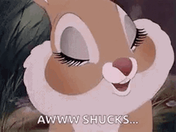 Cute Bashful Lady Bunny Winking GIF