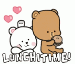 Cute Bear Couple Lunch Time  GIF