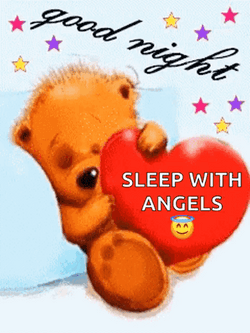Cute Bear Good Night Sleep With Angels GIF