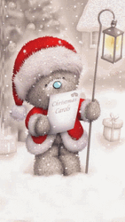 Cute Bear Standing Christmas Card GIF