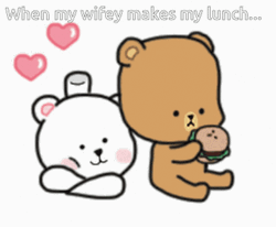 Cute Bear Wifey Eating Burger Lunch  GIF