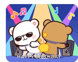 Cute Bears Wearing Shades Birthday Dance GIF