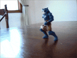Cute Bird Attacking Figure Battle GIF