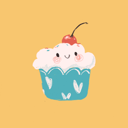 Cute Birthday Cupcake Jumping GIF