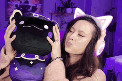 Cute Black Mushroom Cat Squishmallow GIF