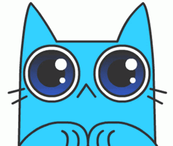 Cute Blue Cat Moving Eyes