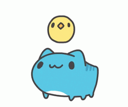Cute Blue Cat Sticker Laughing