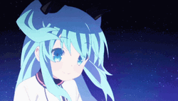 Cute Blue Haired Anime Girl Noel GIF
