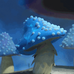 Cute Blue Mushroom Jumping Boing GIF