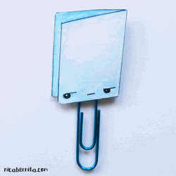 Cute Blue Paper And Pin Sticker
