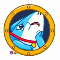 Cute Blue Shark Sticker Miss You