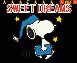 Cute Blue Snoopy Sweet Dreams