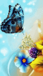 Cute Blue Transparent Butterfly GIF