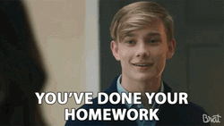 Cute Boy Done Homework While Smiling GIF