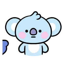 Cute BT21 Koya Soft Cheeks Poke GIF