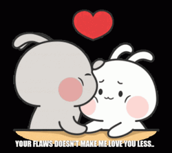 Cute Bunny Couple I Love You GIF