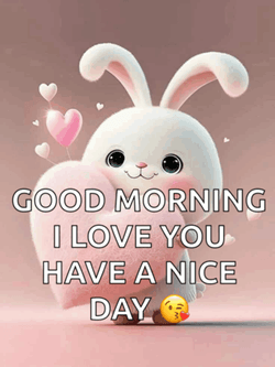 Cute Bunny Have A Good Day Love GIF
