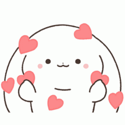 Cute Bunny Heart Loved GIF