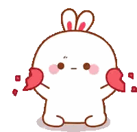 Cute Bunny Holding Broken Heart Sticker
