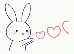Cute Bunny Sending Hearts In Love GIF