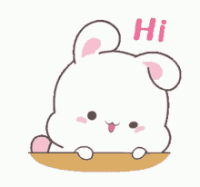 Cute Bunny Waving Ear Animation GIF