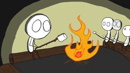 Cute Campfire Marshmallow Roasting GIF