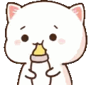 Cute Cartoon Cat Holding Milk Sticker