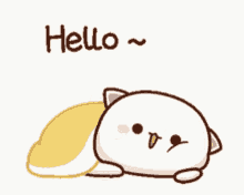 Cute Cartoon Cat Peeping To Say Bonjour GIF