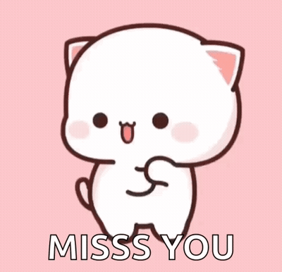 Cute Cartoon Cat Saying Miss You GIF