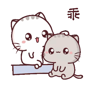 Cute Cartoon Cats Sitting Sticker
