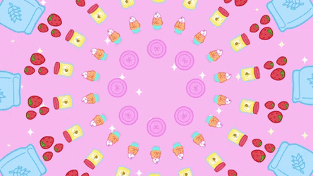 Cute Cartoon Chicks Baking Birthday Cake GIF