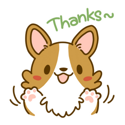 Cute Cartoon Corgi Animated Thank You GIF