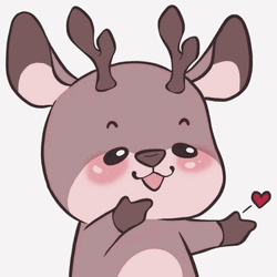 Cute Cartoon Deer Heart GIF