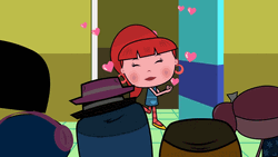 Cute Cartoon Girl In Love GIF