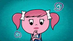 Cute Cartoon Girl Thinking GIF