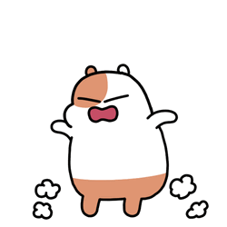 Cute Cartoon Hamster Annoyed