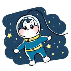 Cute Cartoon In Outer Space GIF