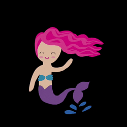 Cute Cartoon Mermaid GIF