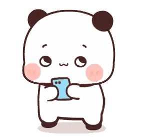 Cute Cartoon Panda Holding Cell Phone Sticker